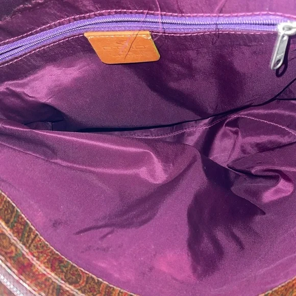 Etro Vintage Italian Luxury Elegant Brown Paisley Tote Bag by Etro made in Italy - Picture 3 of 9